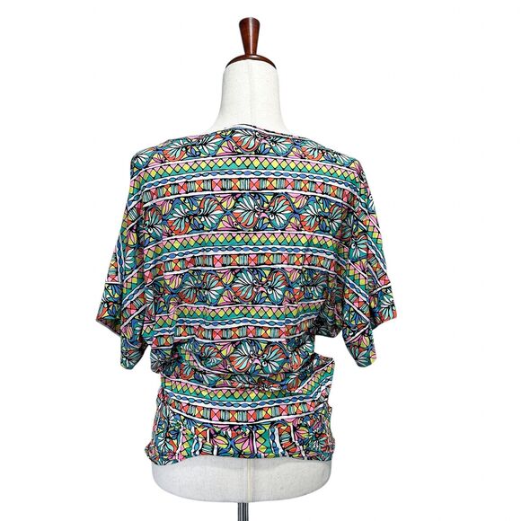 Trina Turk Swim Top Size Extra Small‎ XS Women's Dolman Bright Print Sunwear - Picture 3 of 11